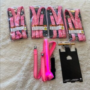6 Suspenders Pink Light Up Halloween Costume